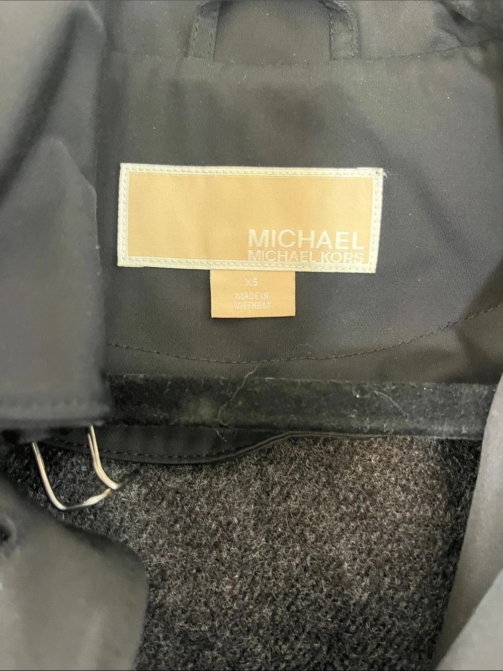 Michael Kors Black Trench Coat with Hood